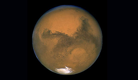 The planet Mars taken from the Hubble space telescope