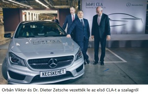 Mercedes_Orbán Viktor és Dr Dieter Zetsche vezették le az elsö CLA-t a szalagról