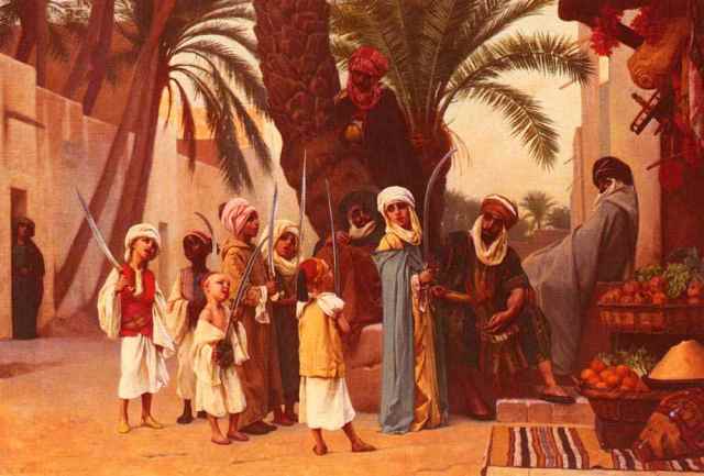 Gustave Boulanger illusztrációja az Ezeregyéjszaka gyermekkiadásához - 1873